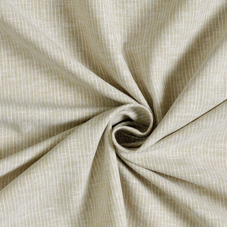 Hør-bomulds-miks smalle striber – mørkebeige/hvid,  image number 3