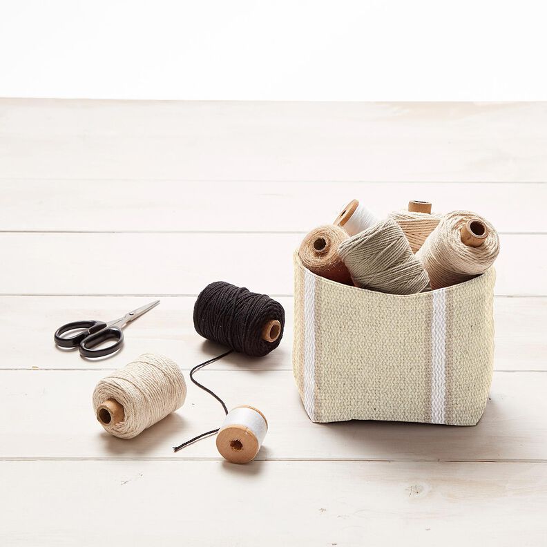 Bomuldsstof rustik – anemone/natur,  image number 6