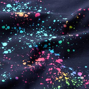 Bomuldsjersey farverige farvestænk | Glitzerpüppi – marineblå/farvemix, 