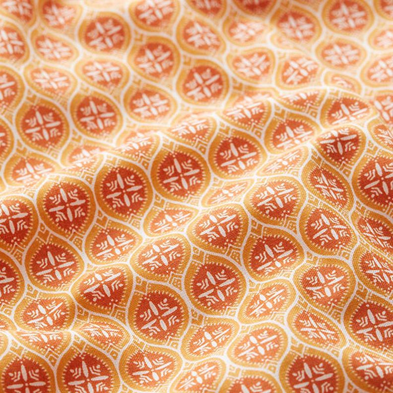 Bomuldsstof Cretonne Fliseornamenter – orange,  image number 2