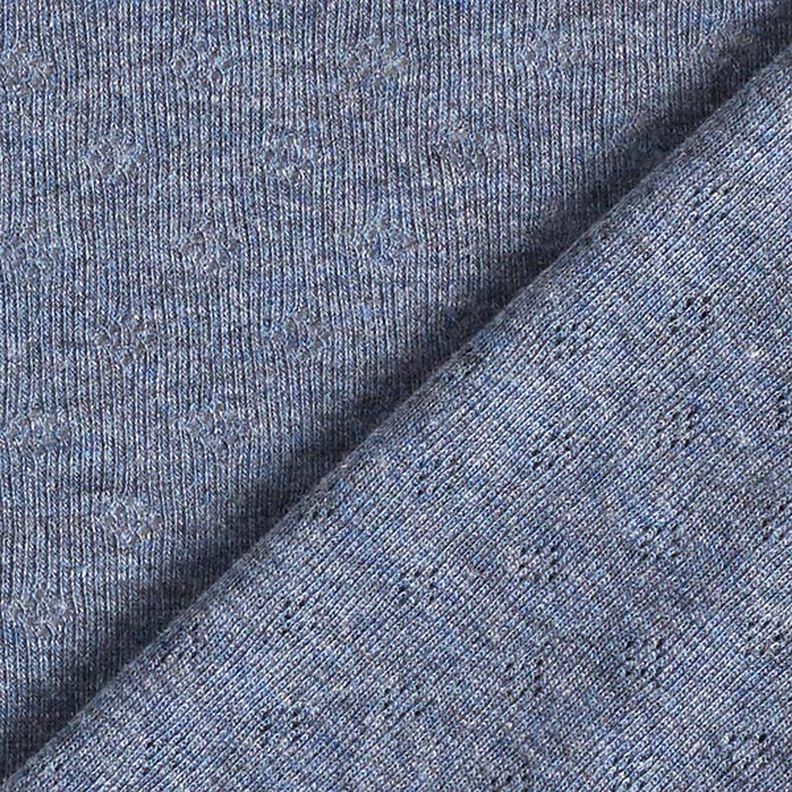 Finstrikjersey med hulmønster Melange – jeansblå,  image number 4