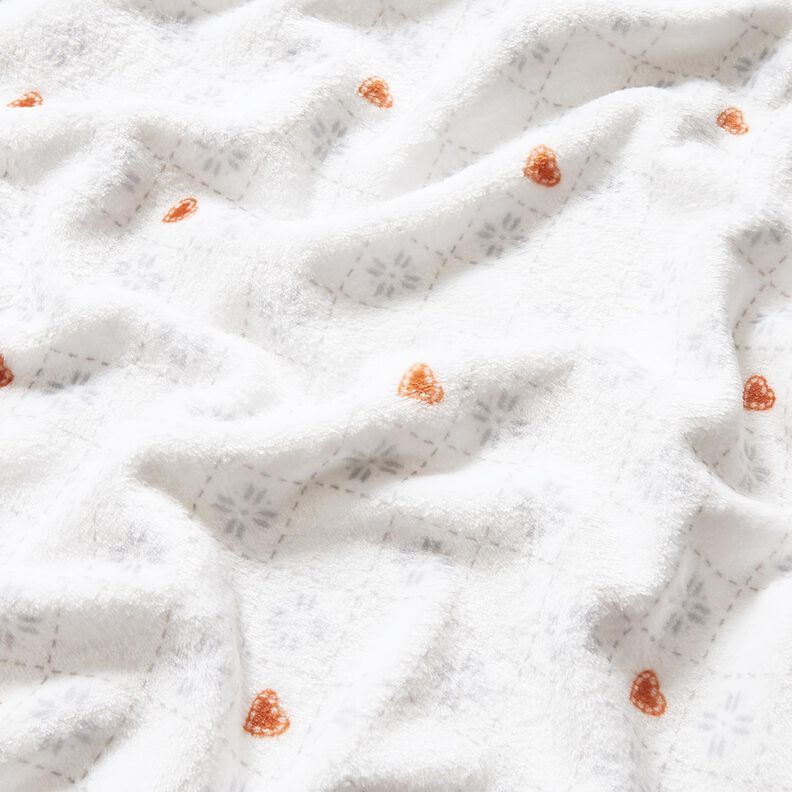 Hyggefleece diamanter og hjerter &ndash; elfenben/kobberfarvet,  image number 2