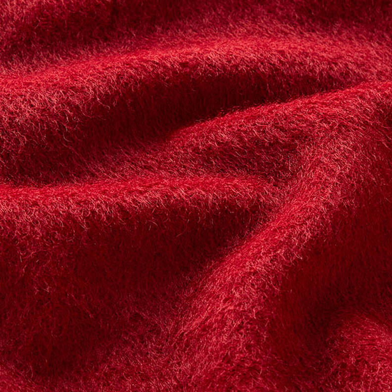 Loddent frakkestrik ensfarvet – karminrød,  image number 2