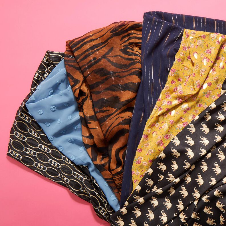 chiffon glitter-nålestriber kædeled – sort/hvid,  image number 6