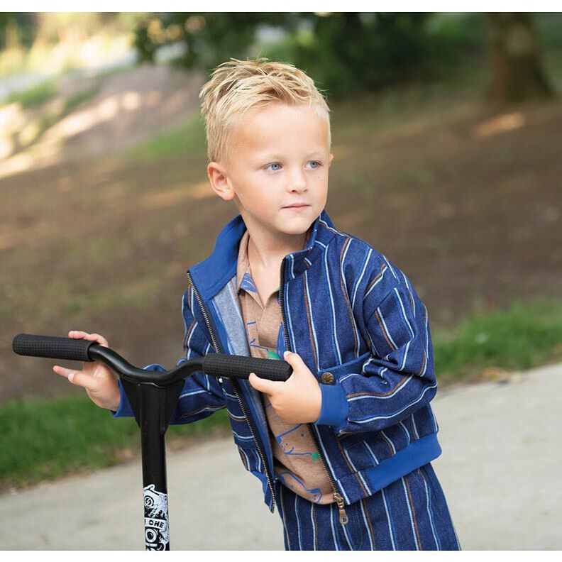 Jeans vævede striber | Poppy Fabrics – indigo,  image number 6