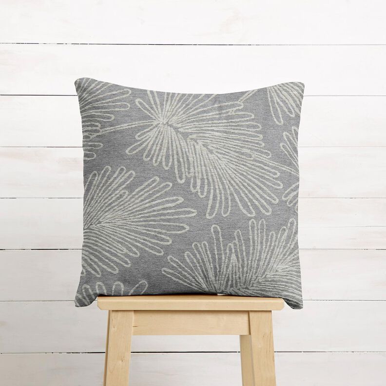 Dekorationsstof Jacquard bladkonturer &ndash; gr&aring;,  image number 7