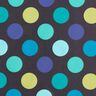 Stof til regnjakker farverige cirkler – natblå,  thumbnail number 1