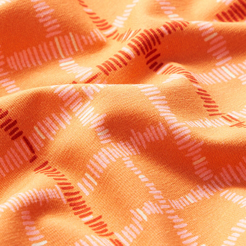 GOTS Bomuldsjersey Checks | Tula – orange/terracotta,  image number 2