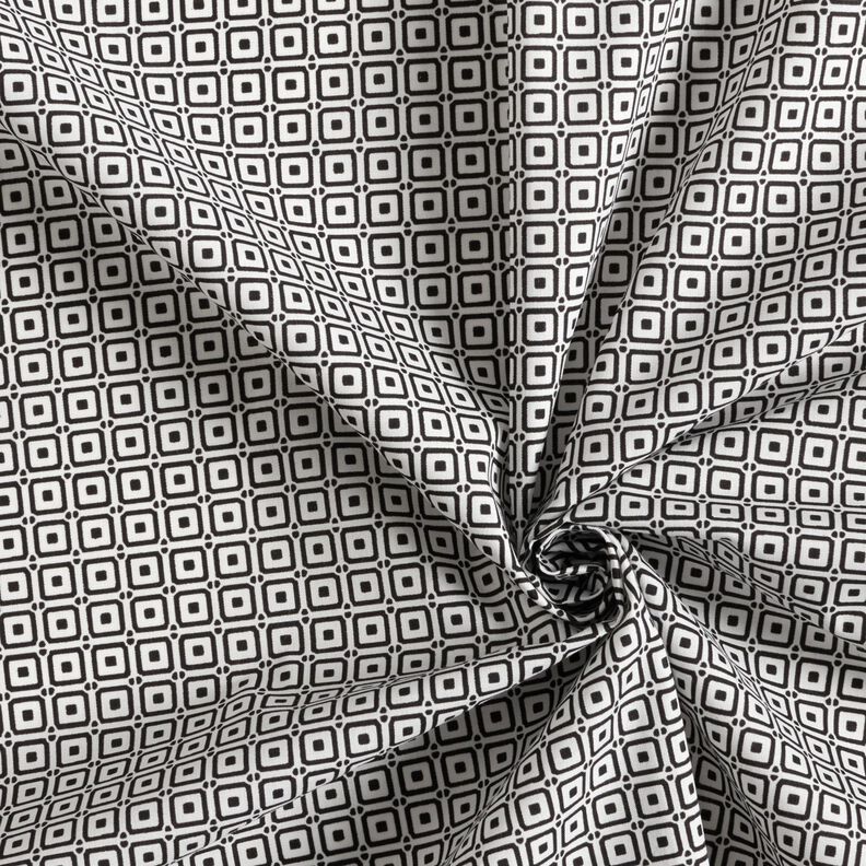 skjortestof med små tern – sort/hvid,  image number 3