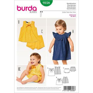 Babykjole / Bluse / Underbukser, Burda 9358, 