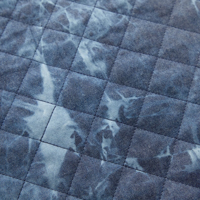 Quiltet stof chambray batik – jeansblå,  image number 7