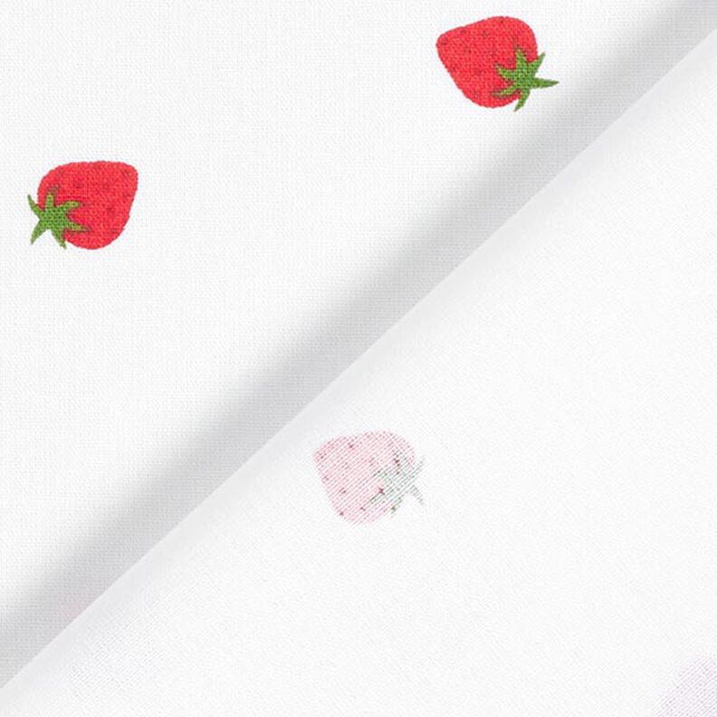 Bomuldspoplin jordbær – hvid,  image number 4
