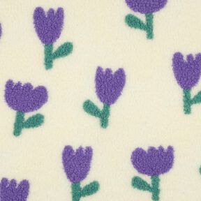 Teddyplys Tulipaner | Poppy Fabrics – elfenben, 