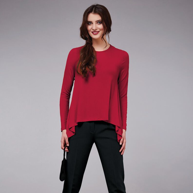 Viskose Stretch Ensfarvet – hvid,  image number 7