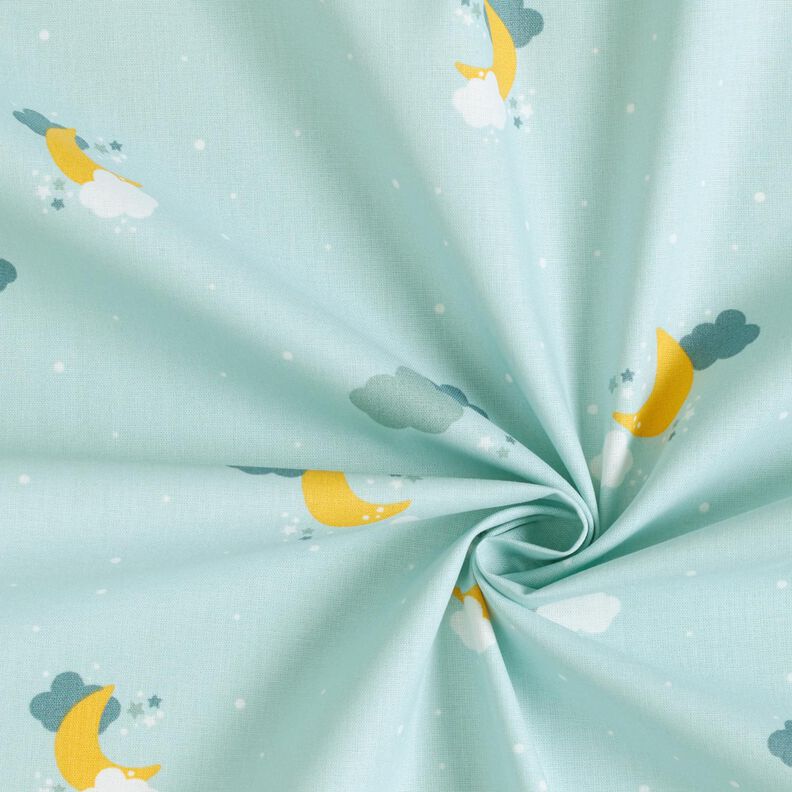 Bomuldspoplin stjernehimmel – lys mint,  image number 3