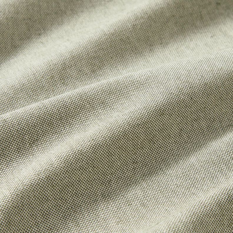 Dekorationsstof Halvpanama tofarvet – mørk olivengrøn/natur,  image number 2