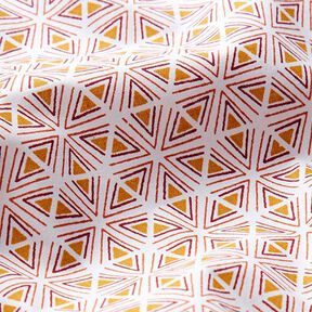Bomuldsstof Cretonne geometriske mønstre – hvid/karrygul, 
