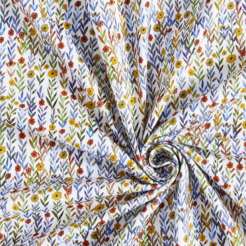 Økologisk bomuldsjersey blomstereng Digitaltryk – uldhvid,  image number 3