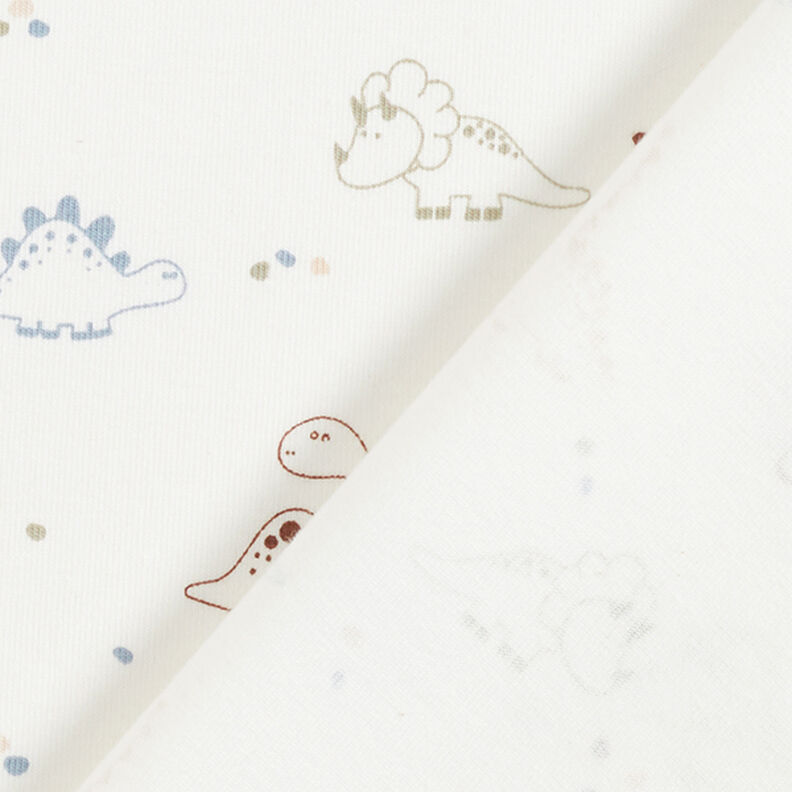 Bomuldsjersey baby-dinosaurer – uldhvid,  image number 4