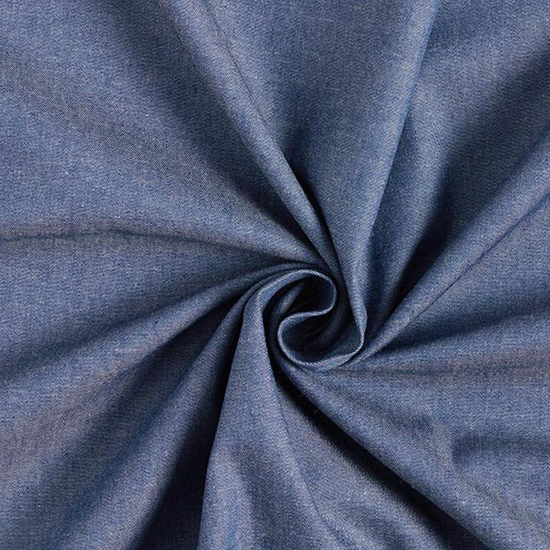 Bomuld-chambray denimlook – marineblå,  image number 1