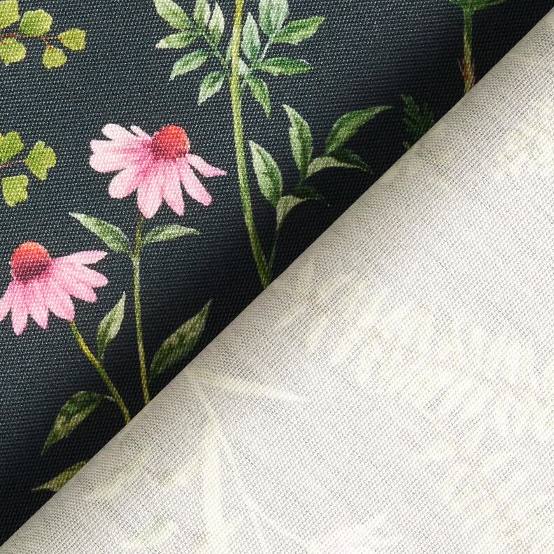 Outdoor stof Canvas blade og blomster – mørkegrøn/pastelviolet,  image number 4
