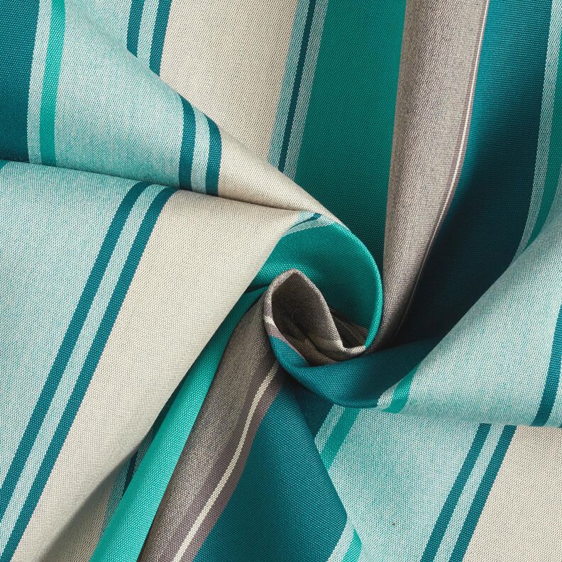 Outdoor stof Canvas blandede striber – blågran/greige,  image number 3