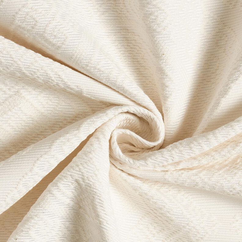Dekorationsstof Jacquard dekorative romber 275 cm – uldhvid,  image number 3
