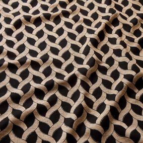 Viskosejersey Glitter-fletmønster – sort/apricot, 