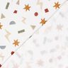 Musselin/Dobbelt-Crincle stof geometriske symboler – elfenben/karamel,  thumbnail number 4