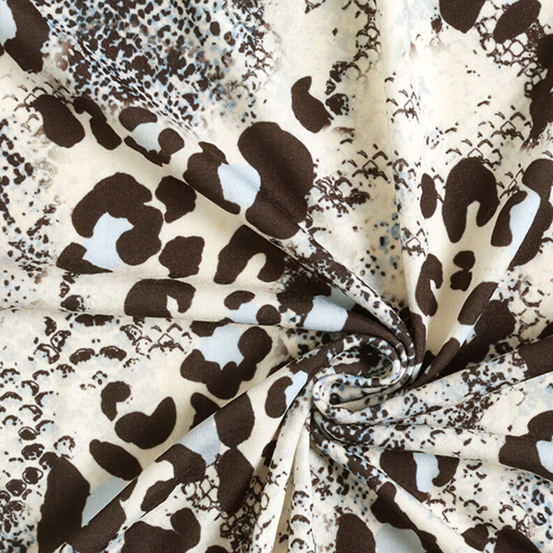 Polyesterjersey slangeprint – hvid/sort,  image number 3