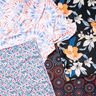 Badetøjsstof Blomster og palmevifter – hvid/indigo,  thumbnail number 5