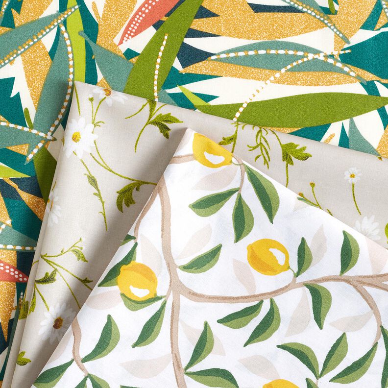 Imprægneret voksdug malede citroner – hvid/Citrongul,  image number 6