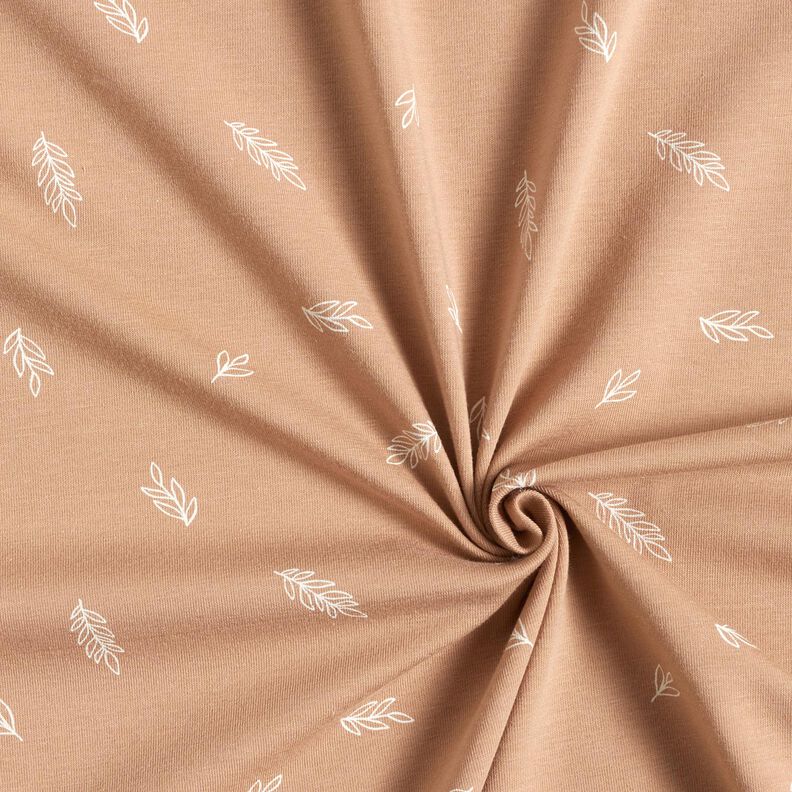 Bomuldsjersey blade – lysebrun,  image number 3