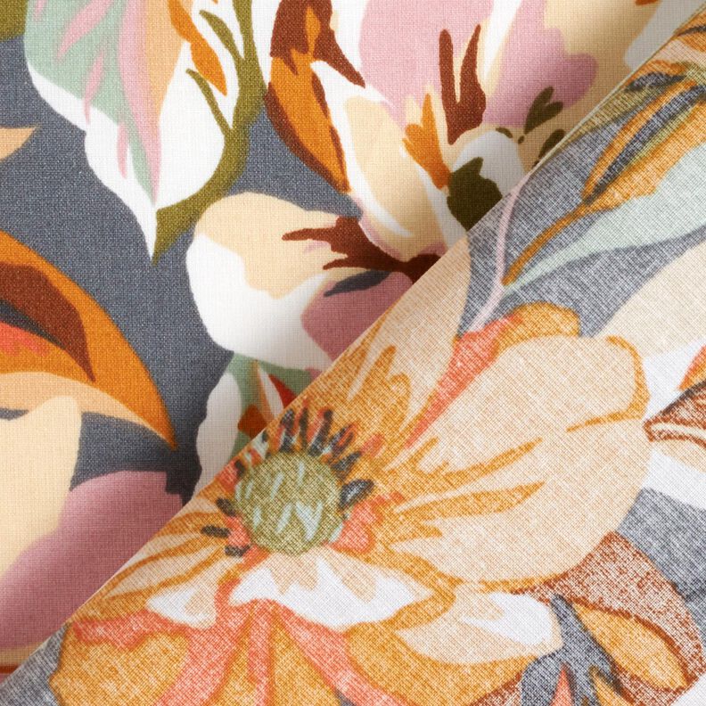 Impr&aelig;gneret voksdug stilfulde blomster &ndash; skiffergr&aring;/ros&eacute;,  image number 4