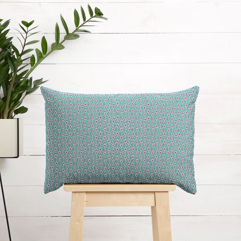 Bomuldsstof Poplin sm&aring; ornamenter &ndash; mint/pastelviolet &ndash; mint/pastelviolet,  image number 6