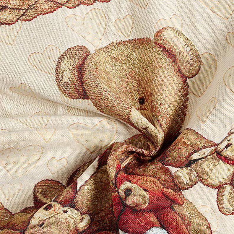 Dekorationsstof gobelinstykke Teddybjørne – beige,  image number 3