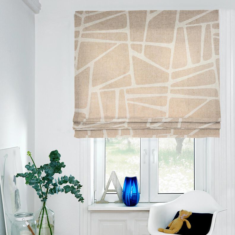 Gardinstof hør-miks former  – kastaniebrun/natur,  image number 6