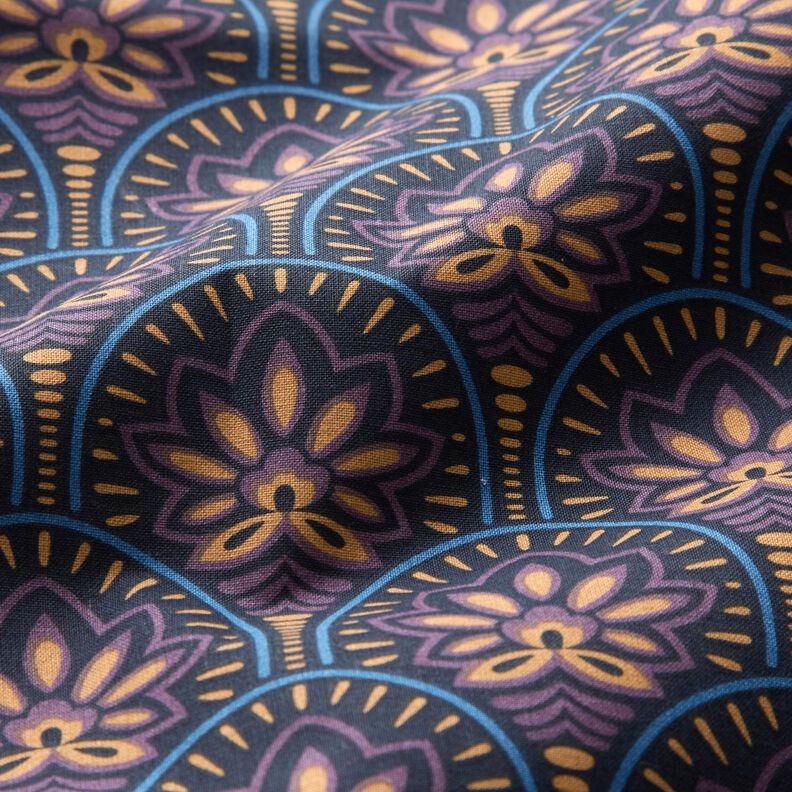 Impr&aelig;gneret voksdug abstrakte vifter &ndash; natbl&aring;,  image number 3