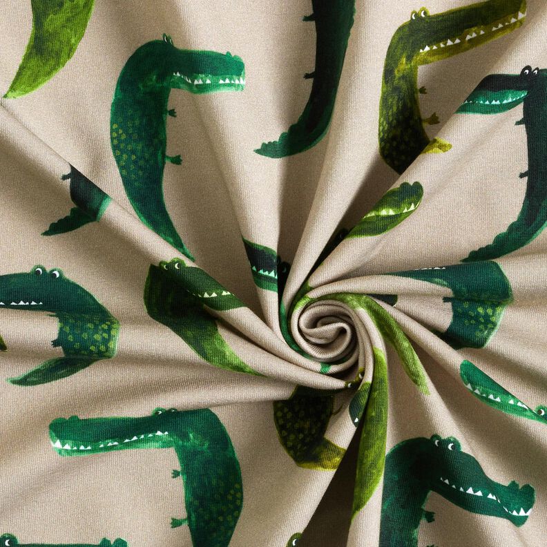 French Terry Sommersweat fr&aelig;k krokodille Digitaltryk &ndash; anemone,  image number 3