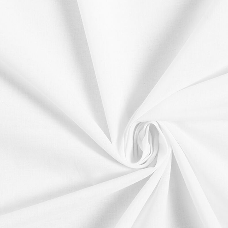Bomuldsbatist ensfarvet – hvid,  image number 1