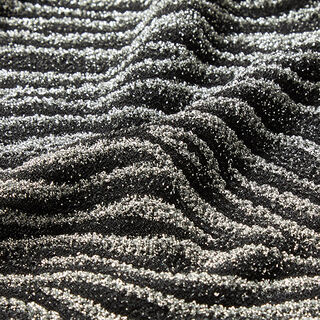 Jersey med lurex zebramønster – sort/sølv, 
