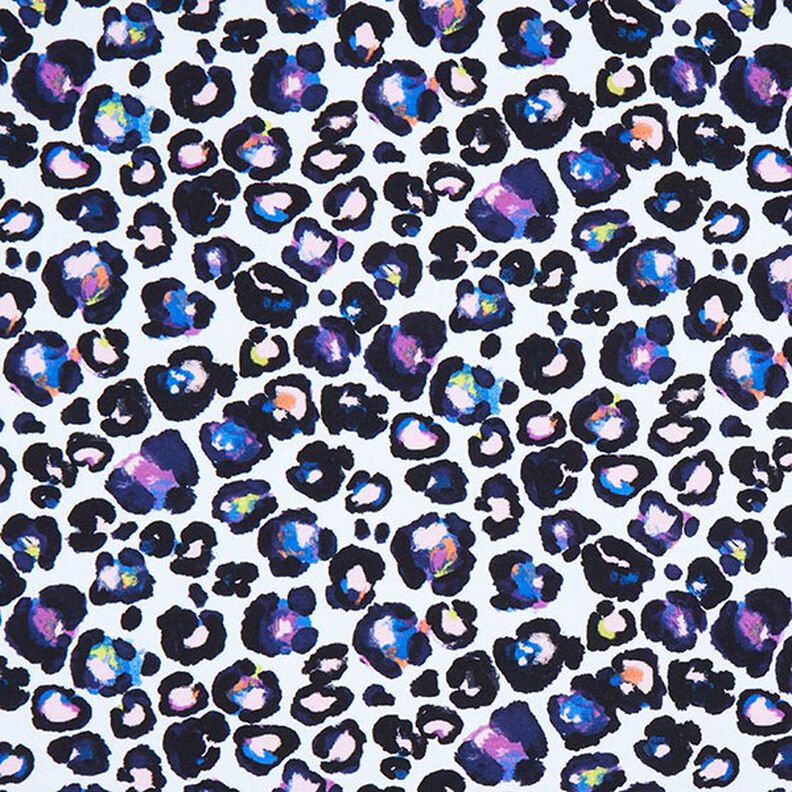 Bomuldsjersey neon-leopardmønster Digitaltryk – uldhvid,  image number 1
