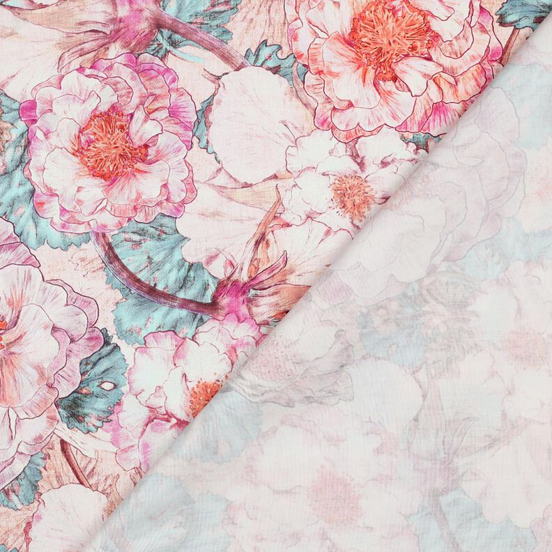 Bomuldssatin Japanese Anamone | Nerida Hansen – pastelviolet/aquablå,  image number 4