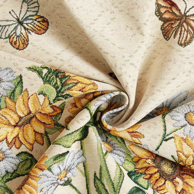 Dekorativt panelstof Gobelin solsikker – lysebeige/solgul,  image number 3