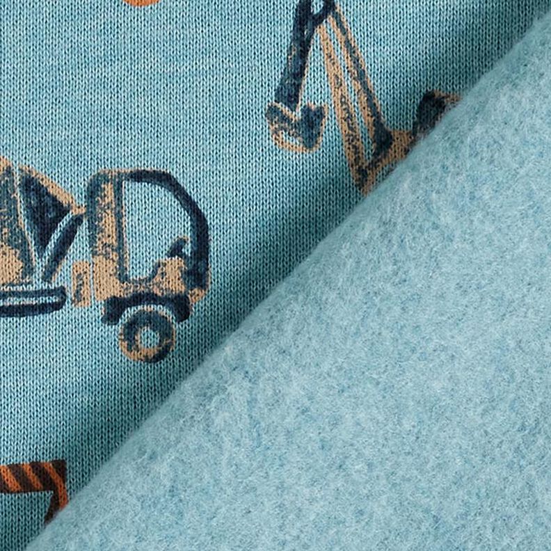 Sweatshirt lodden byggekøretøjer | by Poppy – blågrå,  image number 4