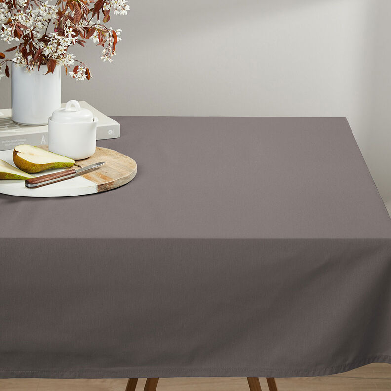 Bomuldsstof Cretonne Ensfarvet – mørkegrå,  image number 5