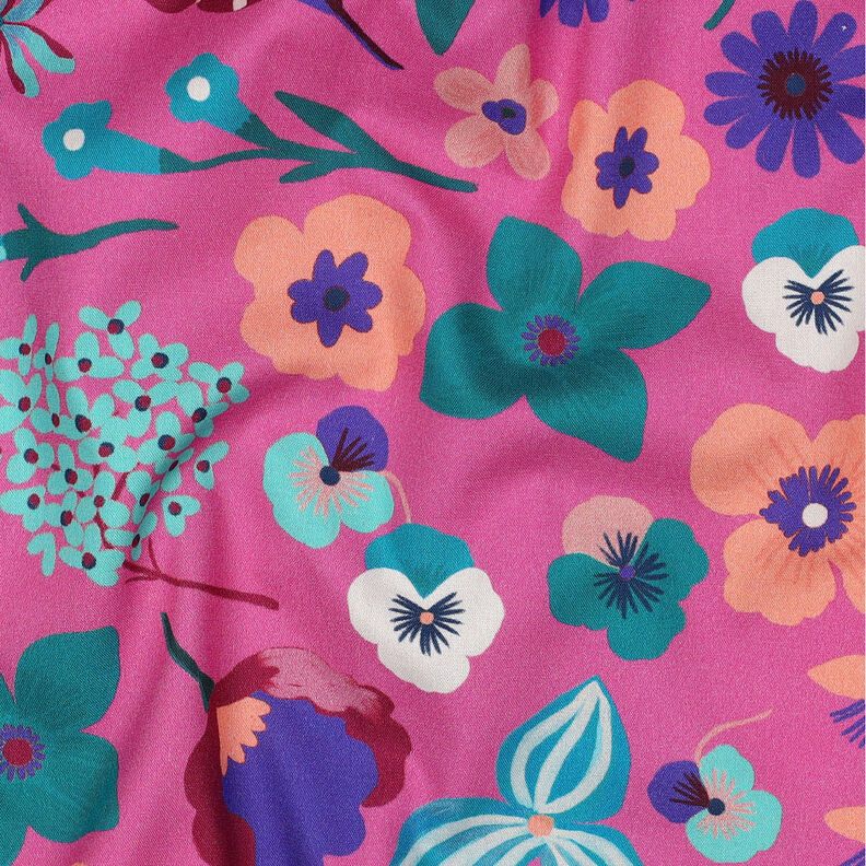 Bomuldspoplin Meadow Flower Digitaltryk | Nerida Hansen – pink/petrol,  image number 2