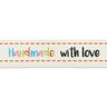 Band Handmade with Love [ 15 mm ] &ndash; uldhvid/brun,  thumbnail number 1