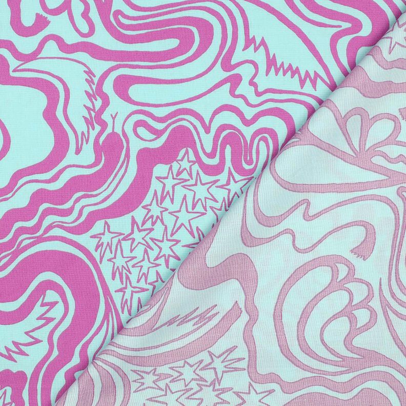 Bomuldspoplin The Wanderer | Nerida Hansen – isblå/purpur,  image number 4