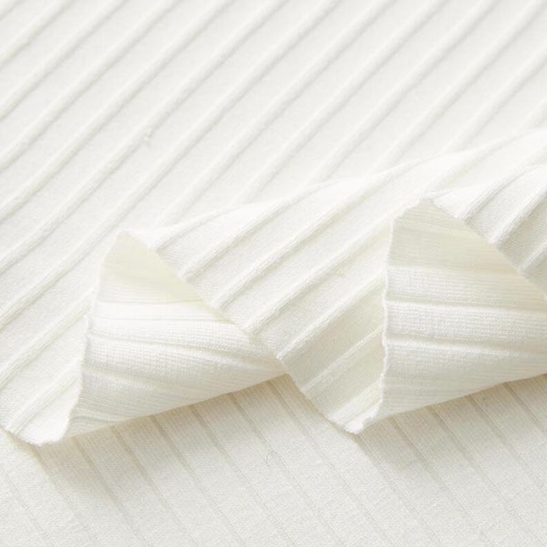 Rib-jersey ensfarvet – uldhvid,  image number 4